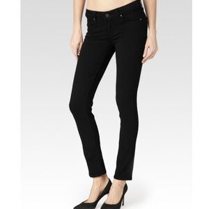 PAIGE Jet Black stretch Denim jeans called the skyline ankle peg size 27